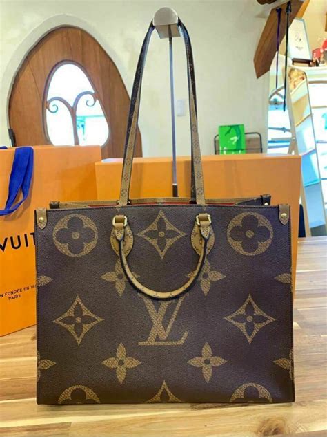 louis vuitton on the go tote blue|Louis Vuitton large monogram.